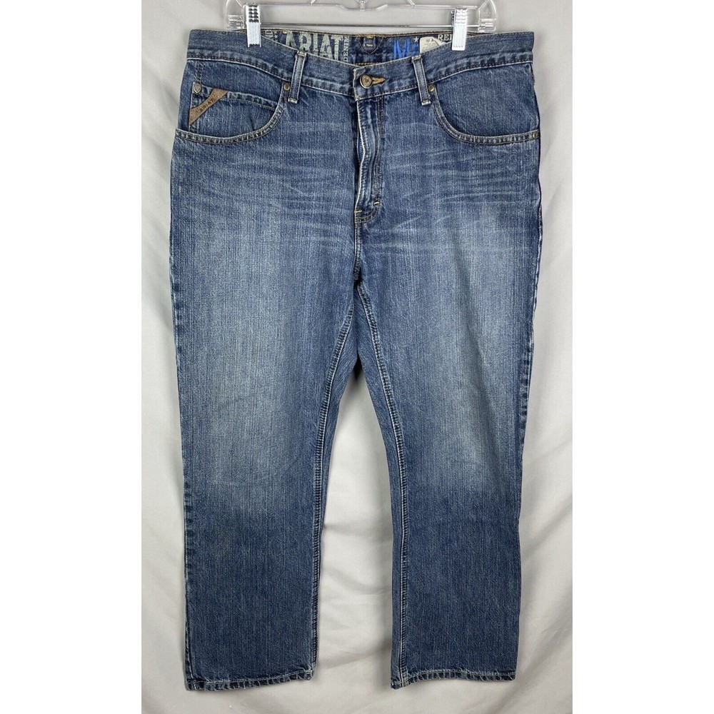 Ariat Mens Size 36x30 Relaxed Boot  M2 Blue Cotton Cowboy Jeans